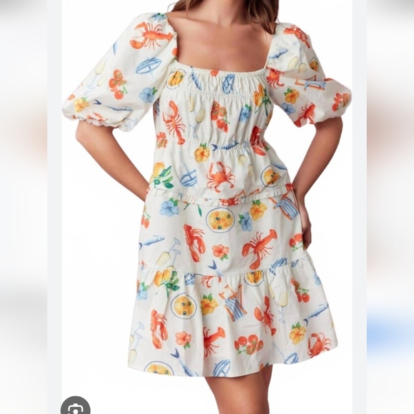 Peach Love Seaside Social Dress NEW - In Poly Bag - Size Large PTP 20 - Picture 2 of 8